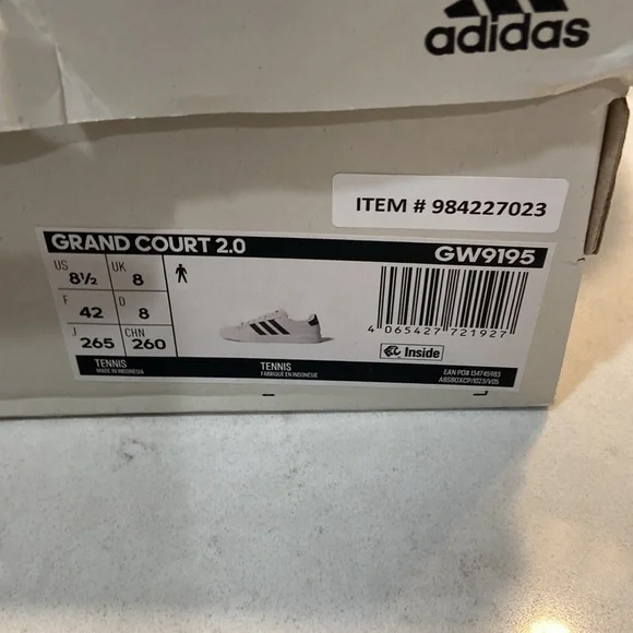Adidas NIB Men's Grand Court 2.0 Casual Sneakers Size 8.5